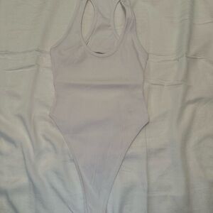 Naked Wardrobe White Ribbed Bodysuit